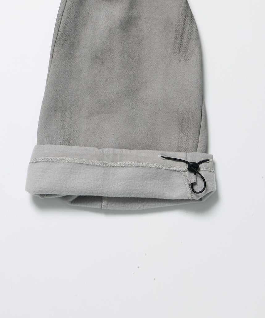 sqnz fade sweat pants / スウェット パンツ 加工 ハトメ スタッズ 裏起毛≪SET UP着用可能≫ ライトグレー