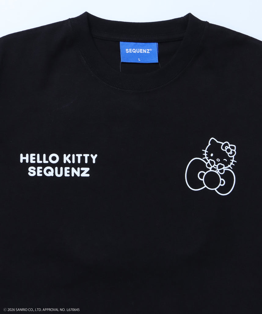 HK EMBROIDERY KITTY TEE / ハローキティ キティちゃん 半袖 クルーネック プリント ワンポイント 刺繍 ブラック