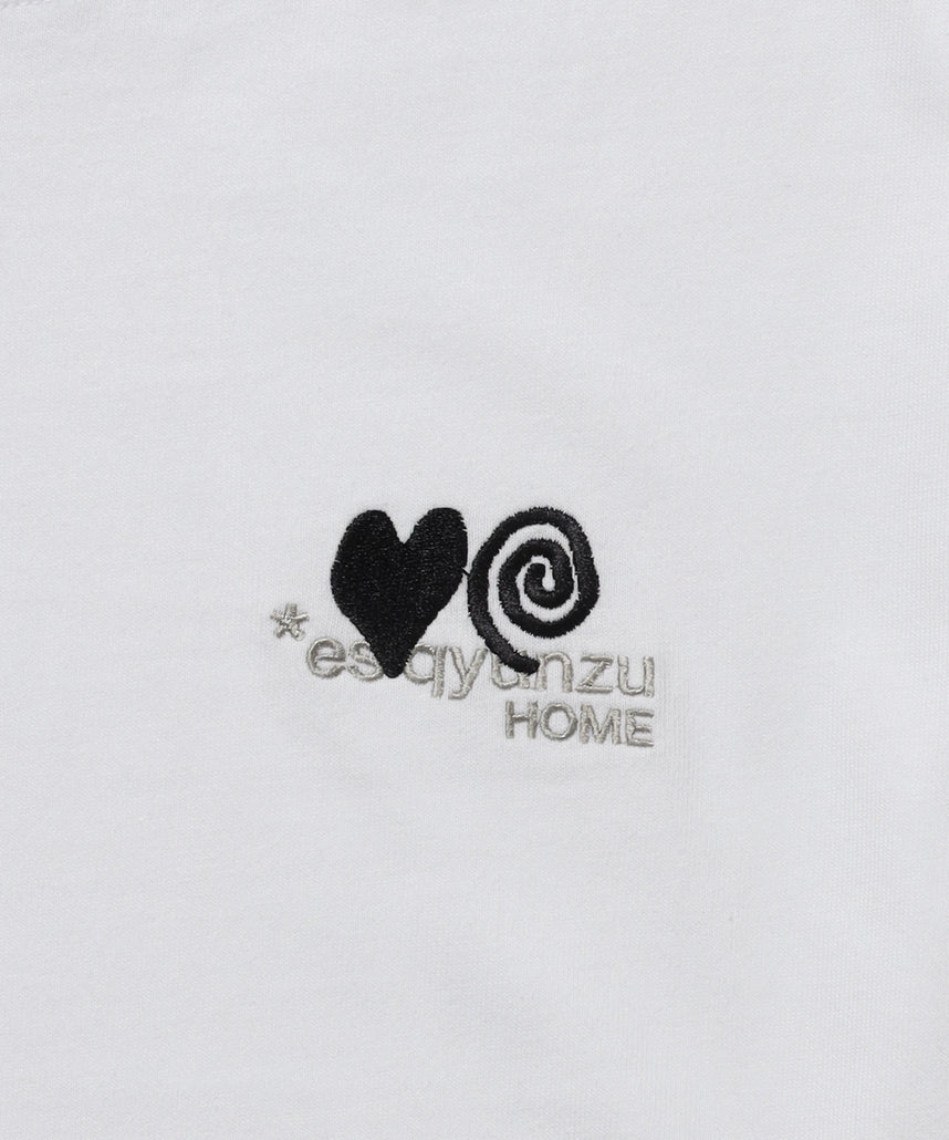 ※WEB限定 / サークルハート刺繍ロンT/sqnzU basic logo l/s tee ホワイト