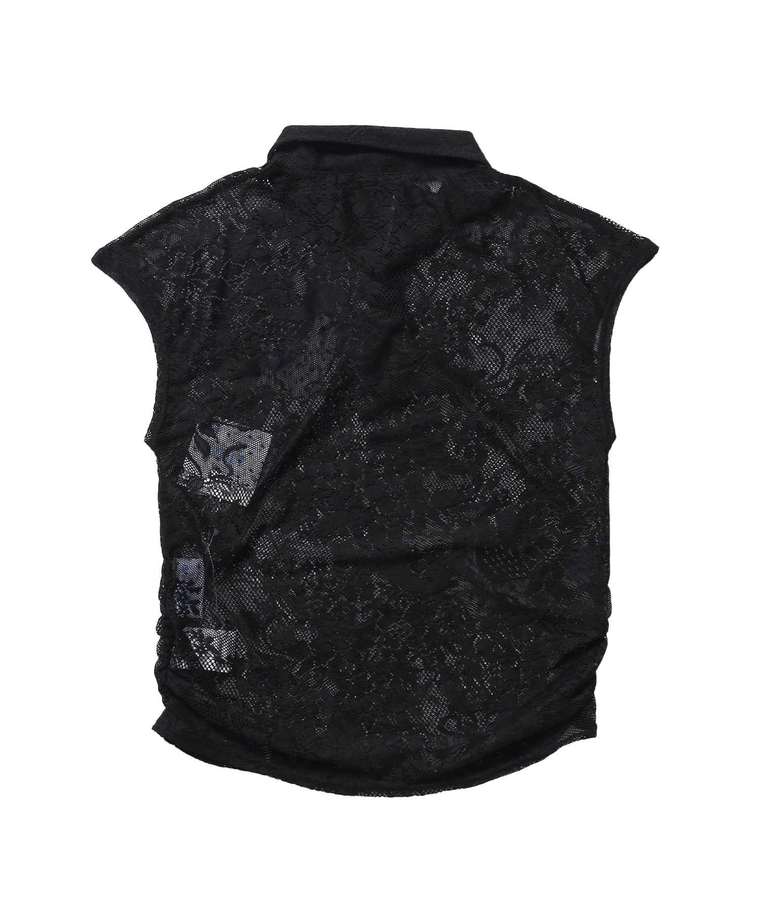 ※WEB限定 / 襟付き / レースフレンチスリーブトップス / sqnz french sleeve lace top ブラック