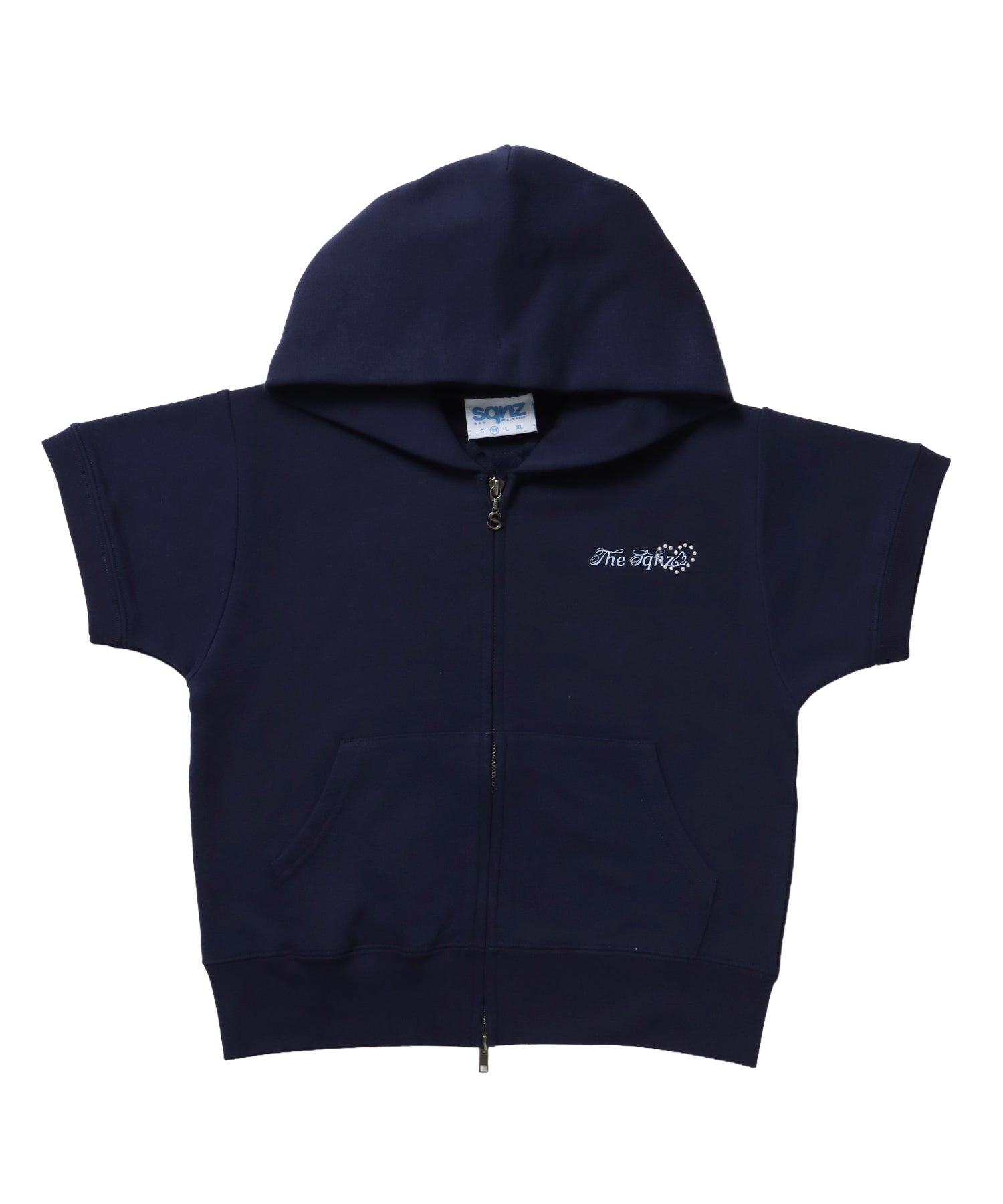 ※WEB限定 / 半袖ジップパーカー / sqnz pearl short sleeve zip p/k ダークネイビー