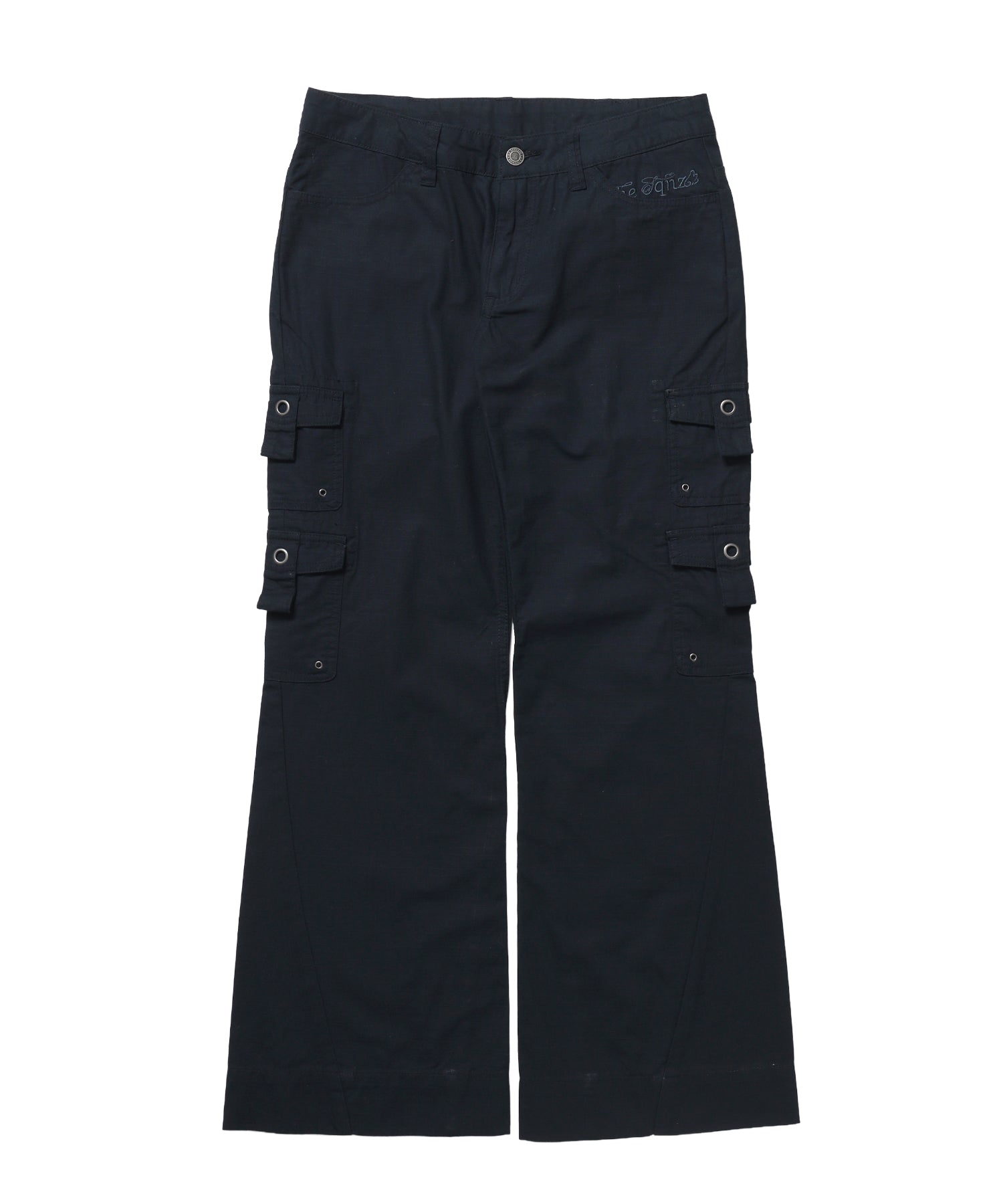 ※WEB限定 / レディースフレアカーゴパンツ / sqnz eyelet low-rise pants ダークネイビー