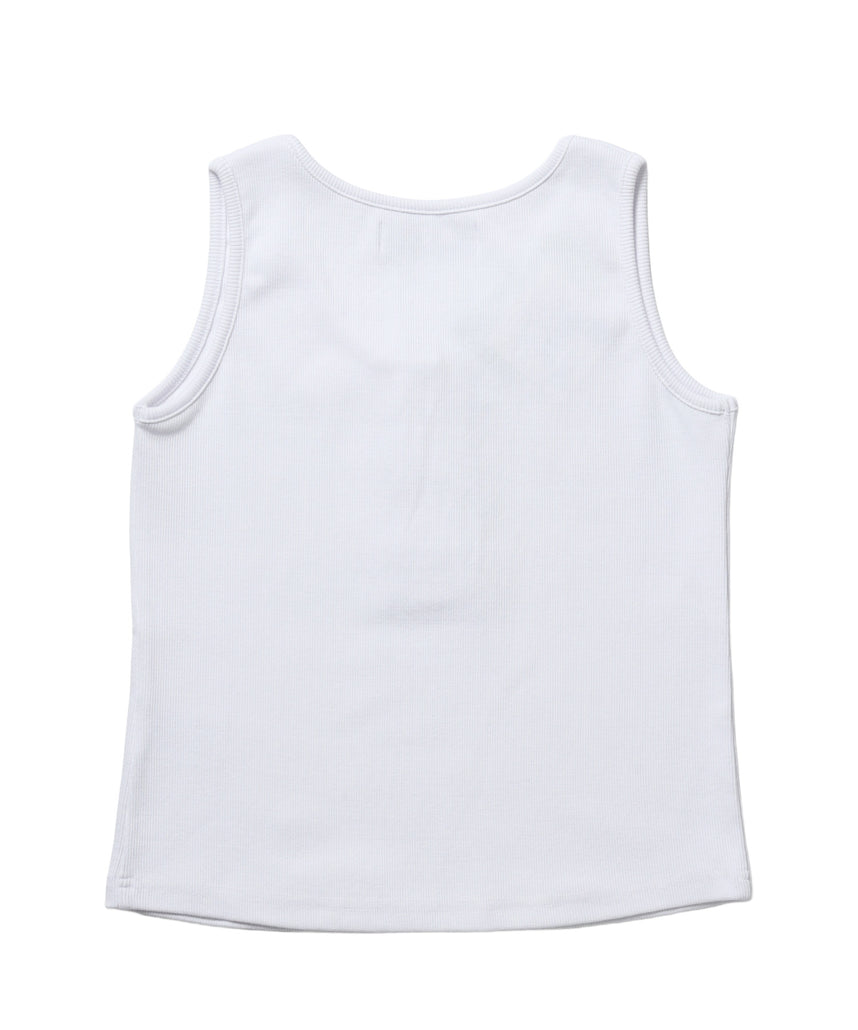 ※WEB限定 / レディースヘンリーネックタンクトップ / sqnz blur logo henley tank top ホワイト