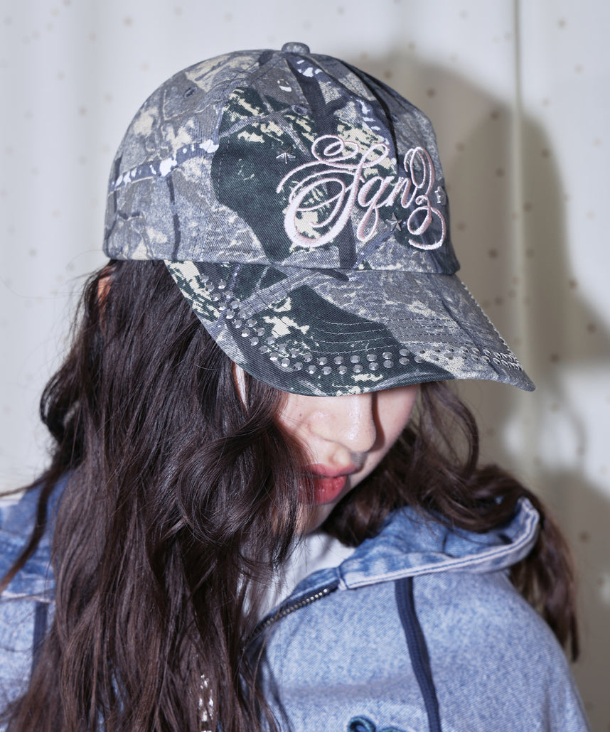 sqnz studs cap / キャップ 帽子 スタッズ 刺繍 柄80