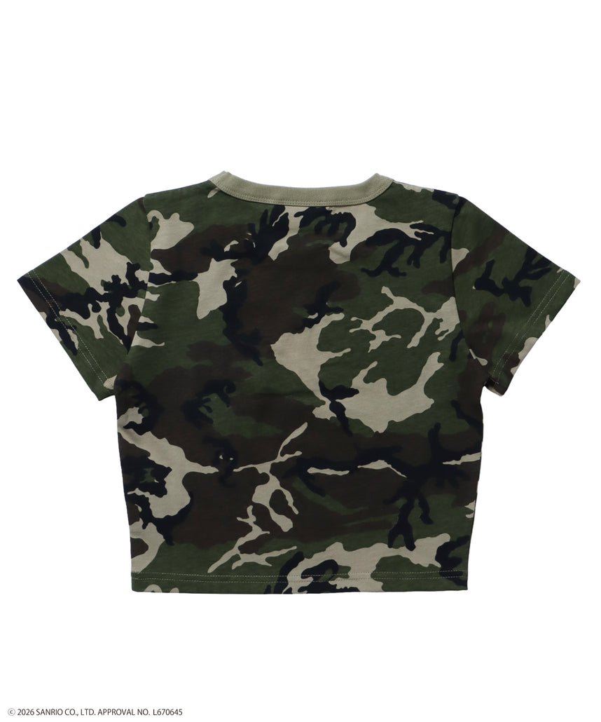 HK EYELET TEE / ハローキティ キティちゃん 半袖 クルーネック プリント ワンポイント ハトメ 柄80