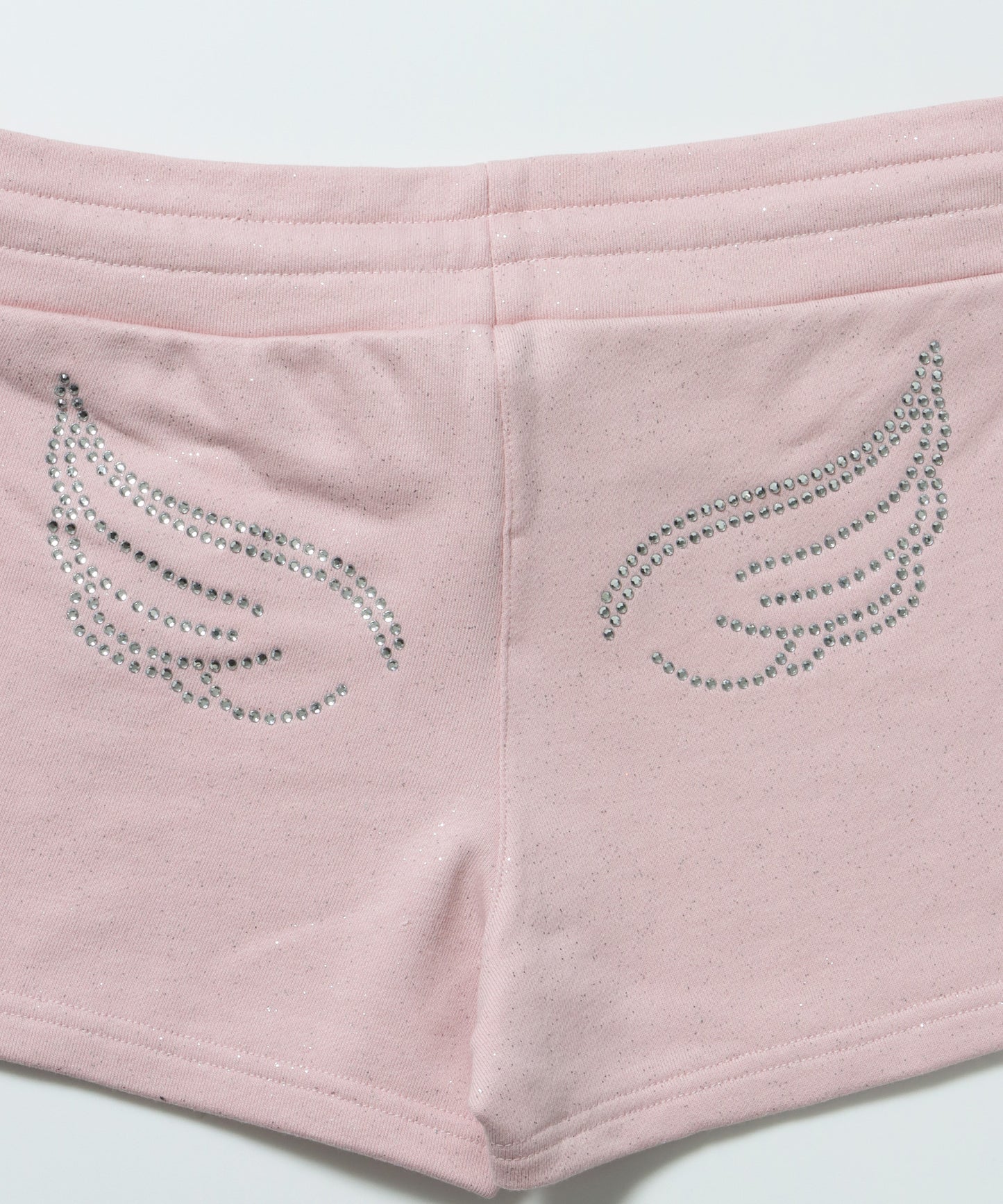 ≪予約商品≫sqnz glitter mini pants / レディース ショートパンツ ボトムス ラインストーン 裏毛 【セットアップ着用可能】 ライトピンク