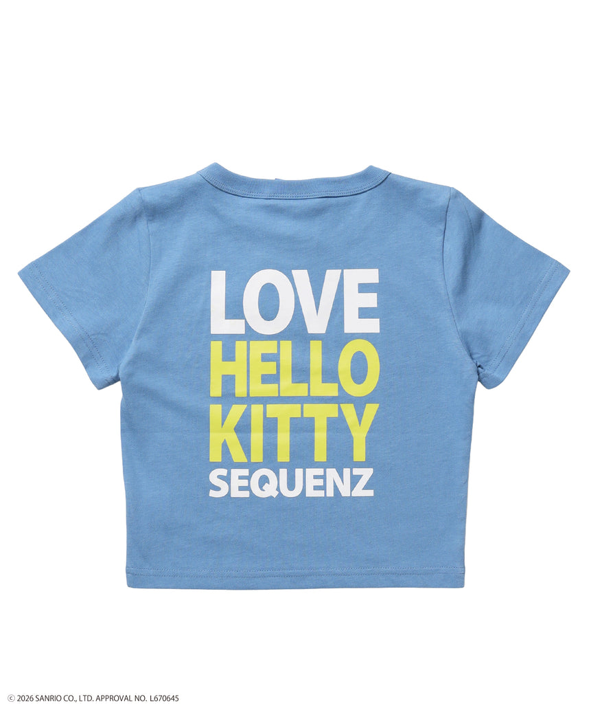 HK LOVE SEQUENZ TEE / ハローキティ キティちゃん 半袖 クルーネック プリント ワンポイント ラインストーン ブルーグレー