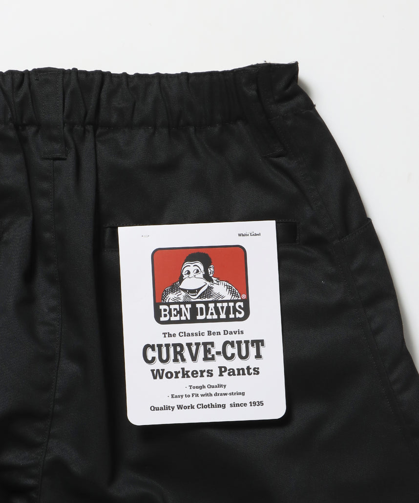 CURVE BUGGY WORK PANTS / パンツ ボトムス カーブ タック ワンポイント ツイル ブラック