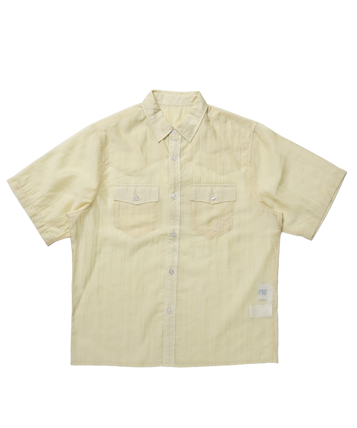 ※WEB限定 / ウエスタン半袖シャツ / sqnz western sheer shirts レモンイエロー