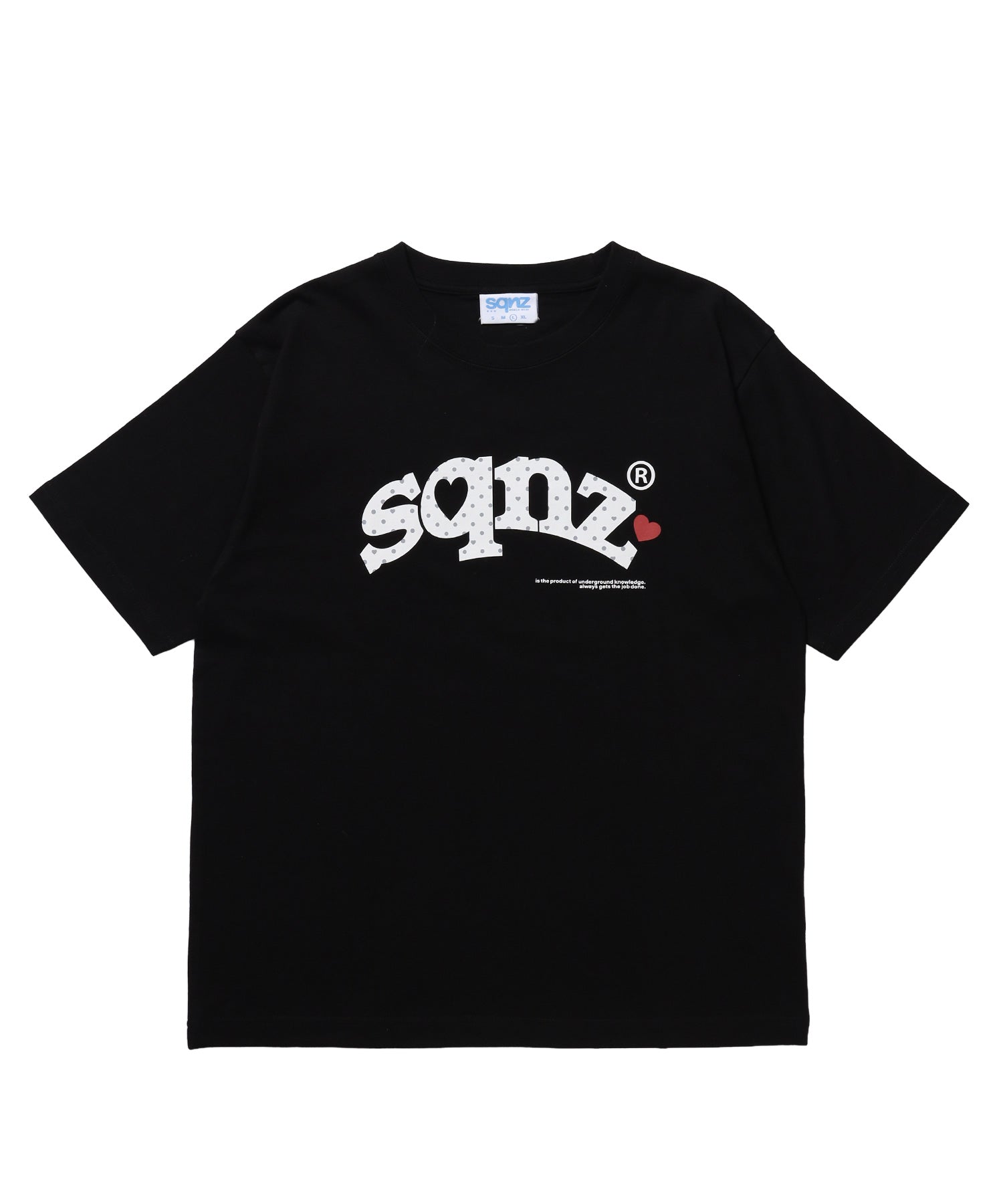 ※WEB限定 / ドットロゴ半袖Tシャツ / sqnz heart dot logo pt tee ブラック