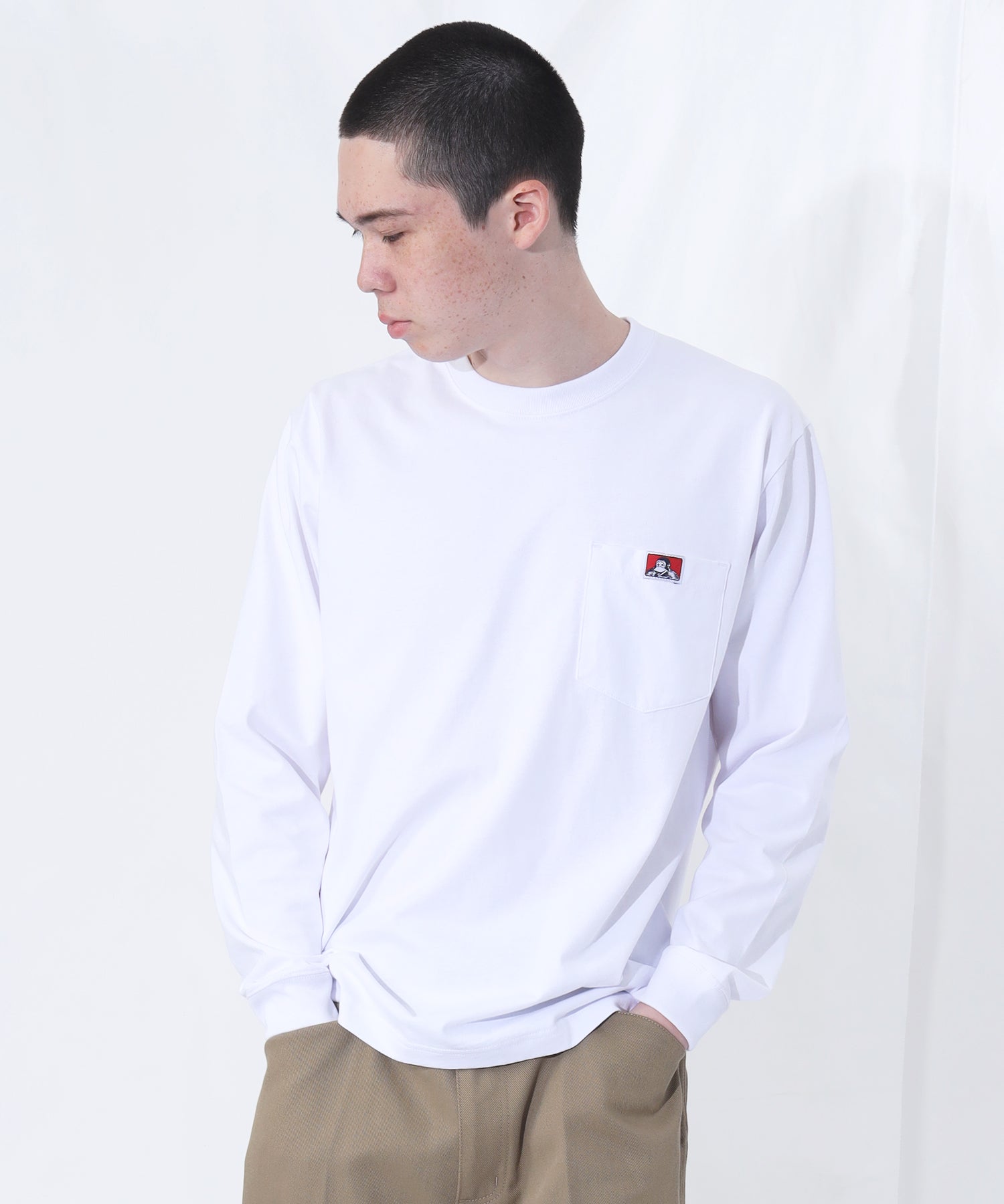 L/S POCKET TEE (REG) / ユニセックス ロングスリーブ ポケットT レギュラーフィット 長袖 ワンポイント