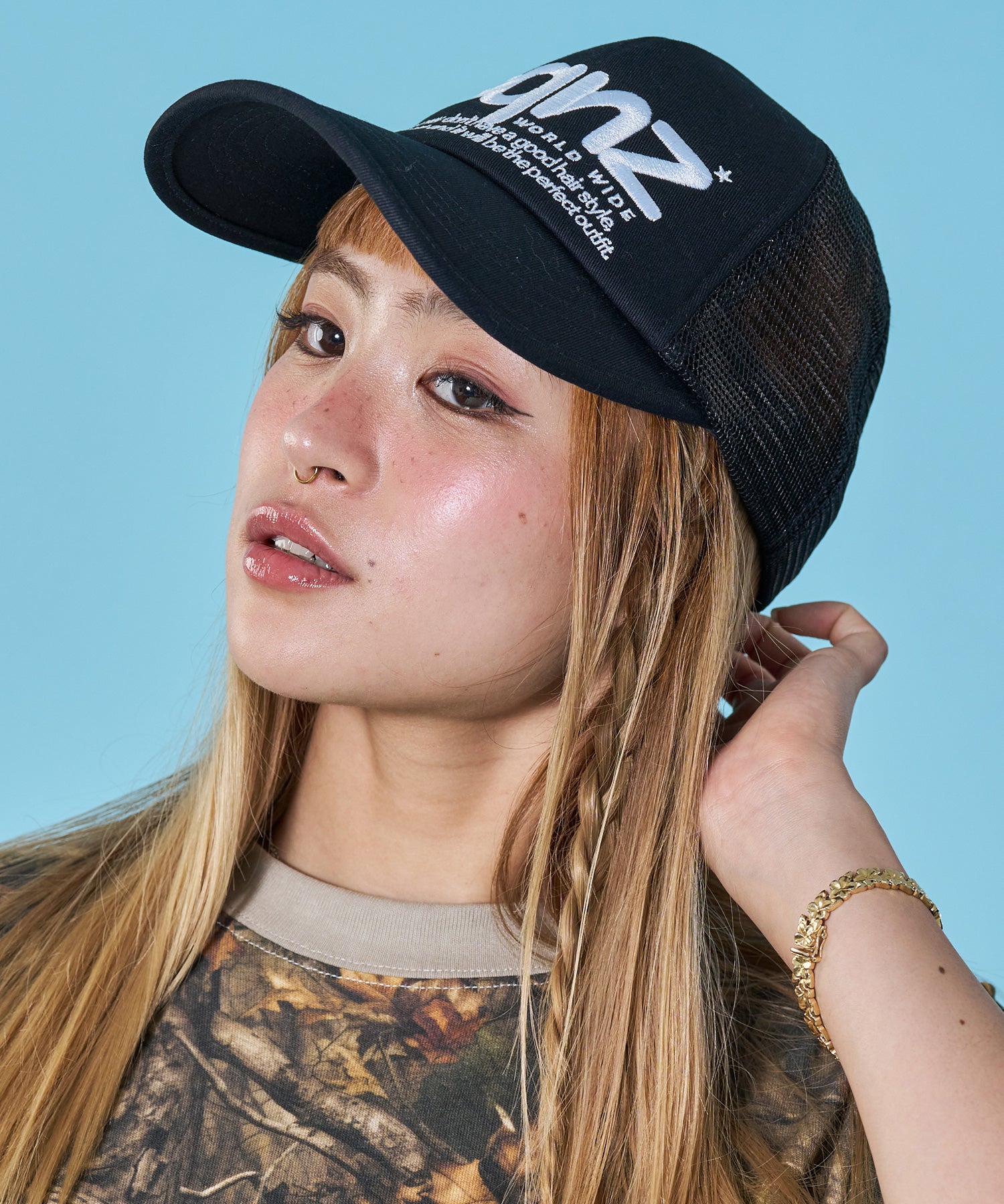 ※WEB限定 / 刺繍 / メッシュキャップ / sqnz mesh logo cap ブラック