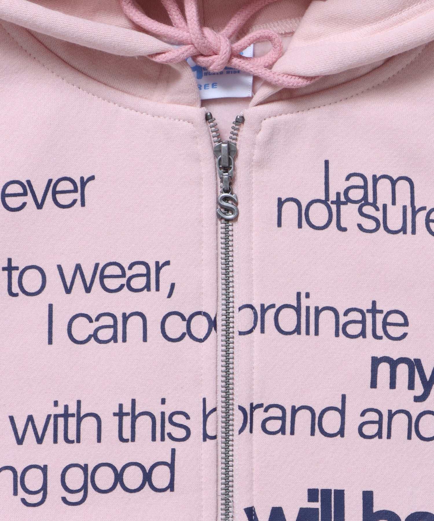 sqnz eyelet zip pk / ジップパーカー スタッズ フーディ ハトメ 裏起毛≪SET UP着用可能≫ ピンク