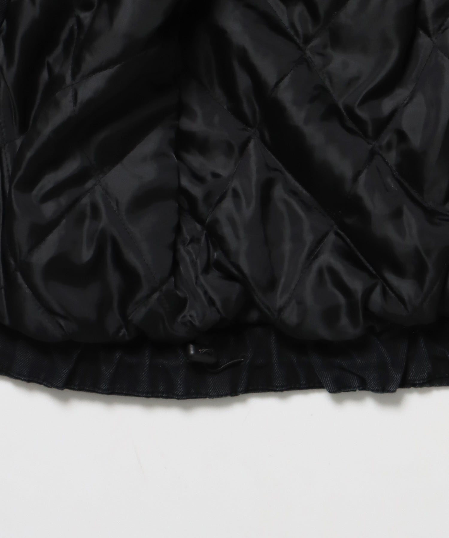 FUR DENIM HOODIE JKT / デニム ジャケット ファー 中綿 ダブルジップ フーディ ブラック