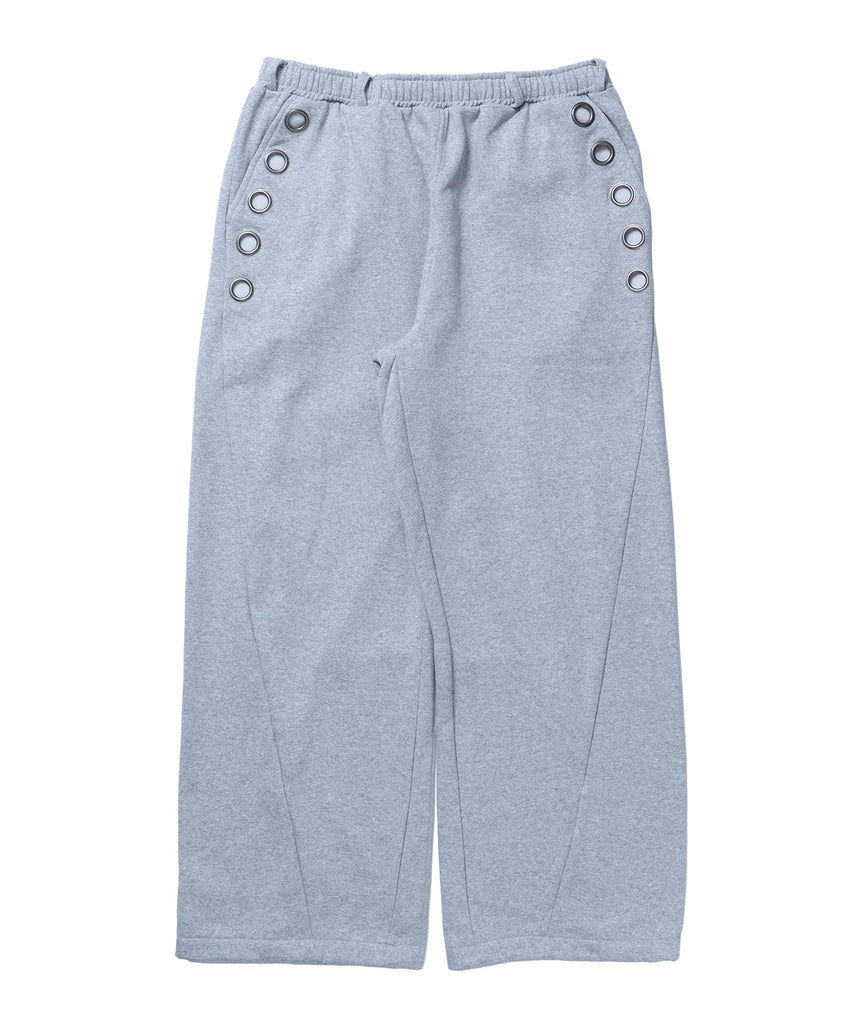 sqnz fade sweat pants / スウェット パンツ 加工 ハトメ スタッズ 裏起毛≪SET UP着用可能≫ グレー