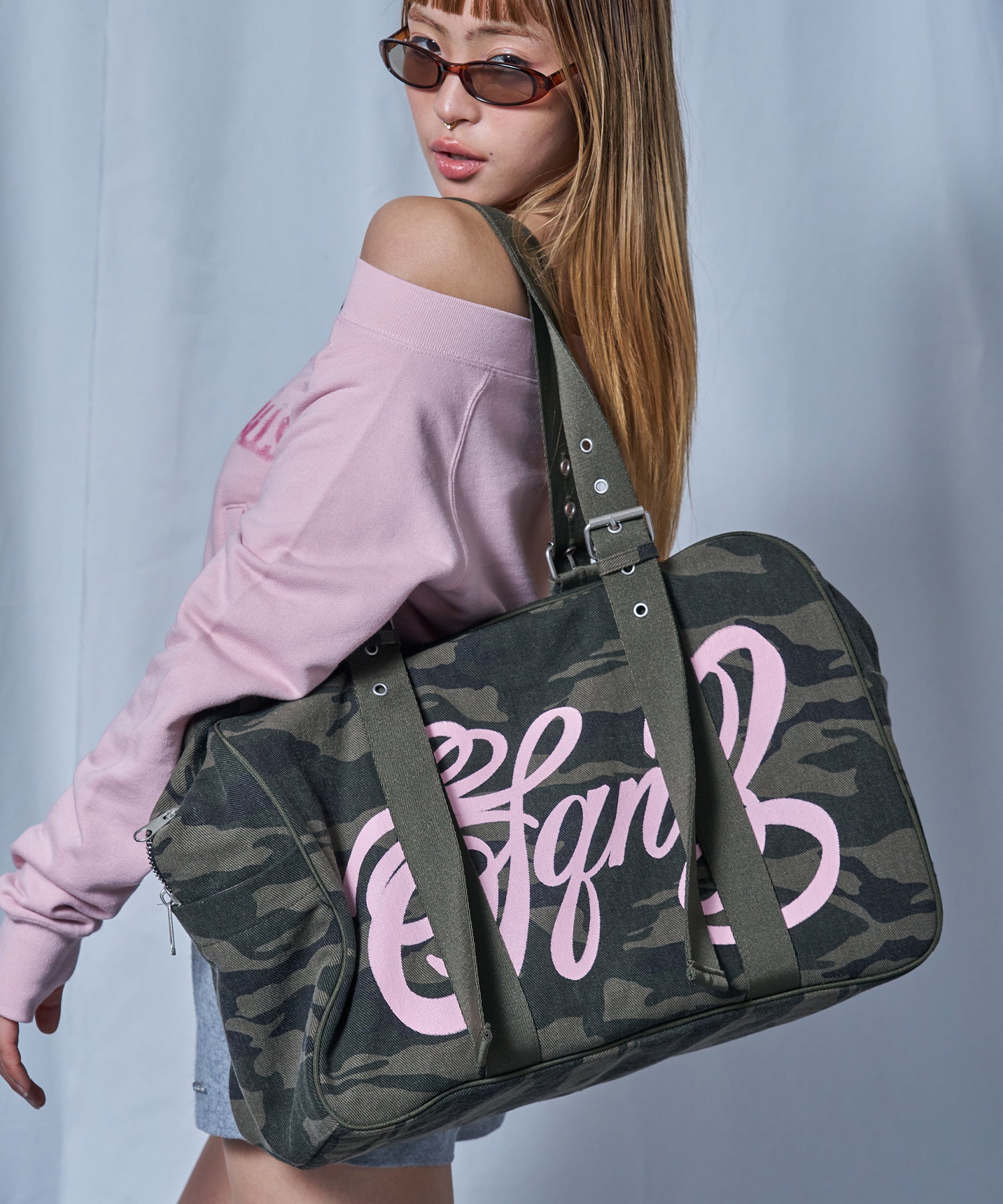 sqnz vintage boston bag / スクール ボストン バック アジャスター 迷彩柄 柄80