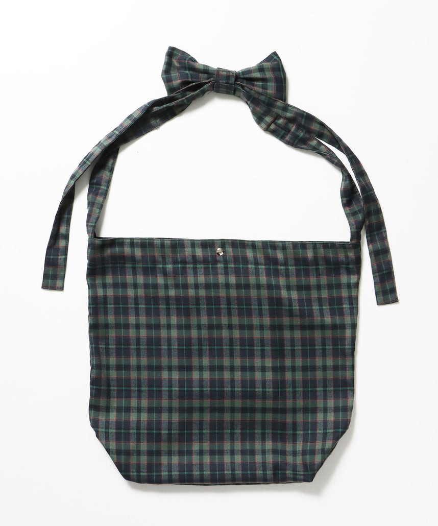 ≪予約商品≫sqnz favorite kira-kira totebag / ラインストーン バック チェック柄 2way ユニセックス グリーン