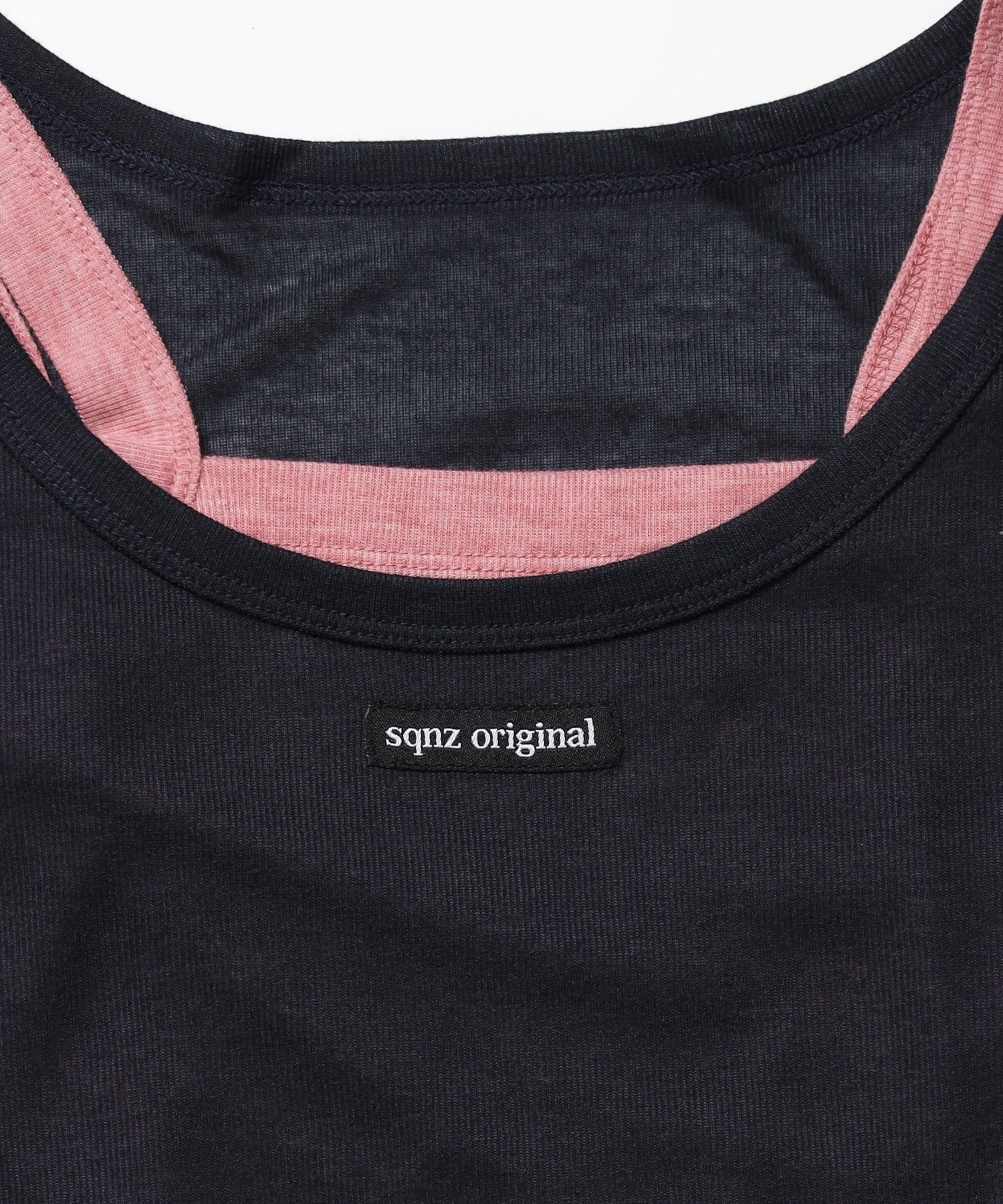 ※WEB限定 / レディース配色タンクトップ / sqnzsheer layered tank ネイビー