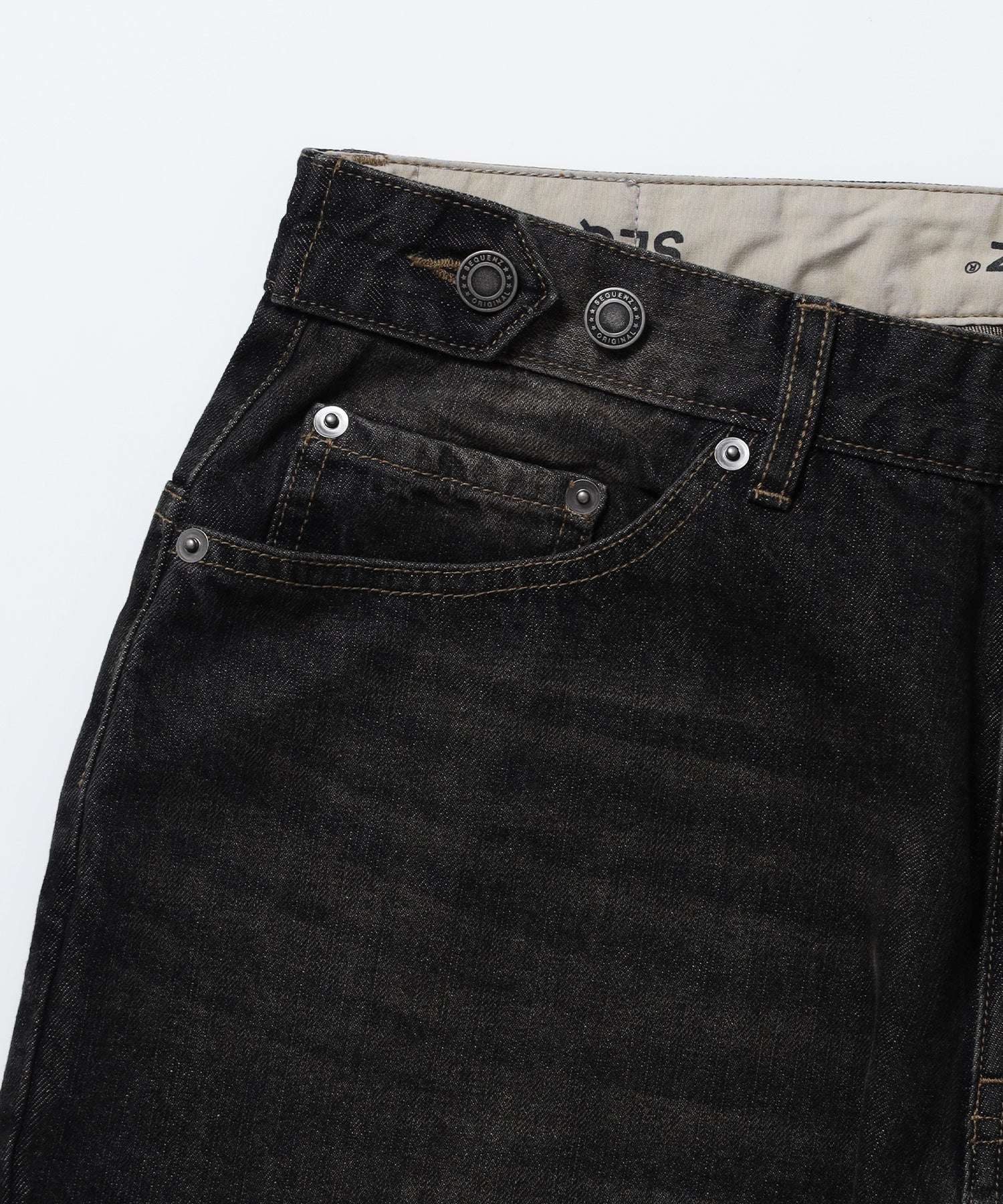 ※WEB限定 / ワイドデニムパンツ / sqnz seam design applique denim ブラウン