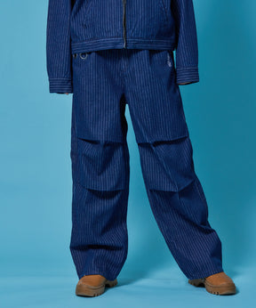 ※WEB限定 / タックワイドデニムパンツ / sqnz tucked denim pants ネイビー