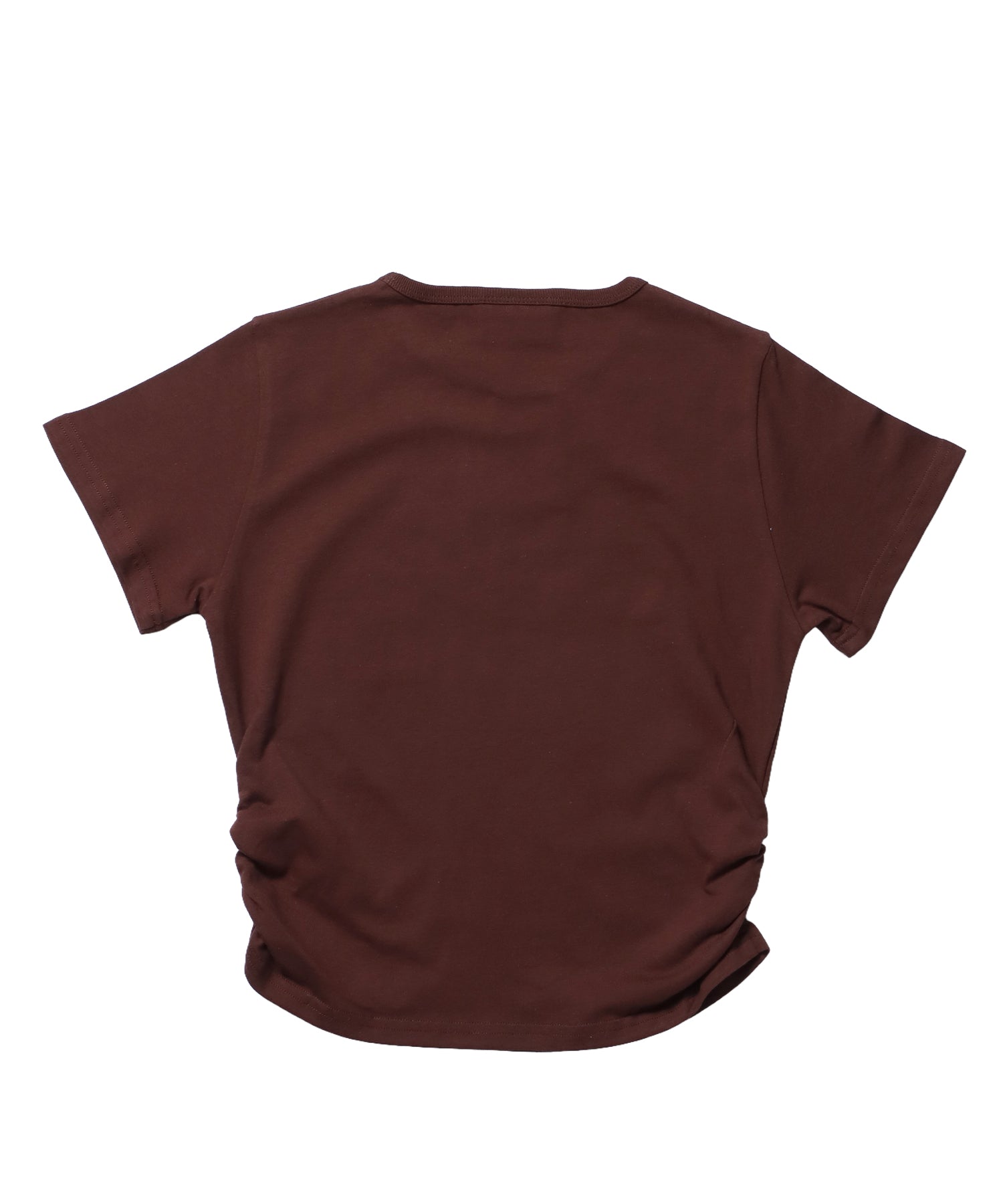 ※WEB限定 / レディースラメプリントTシャツ / sqnz side shearing glitter tee ブラウン