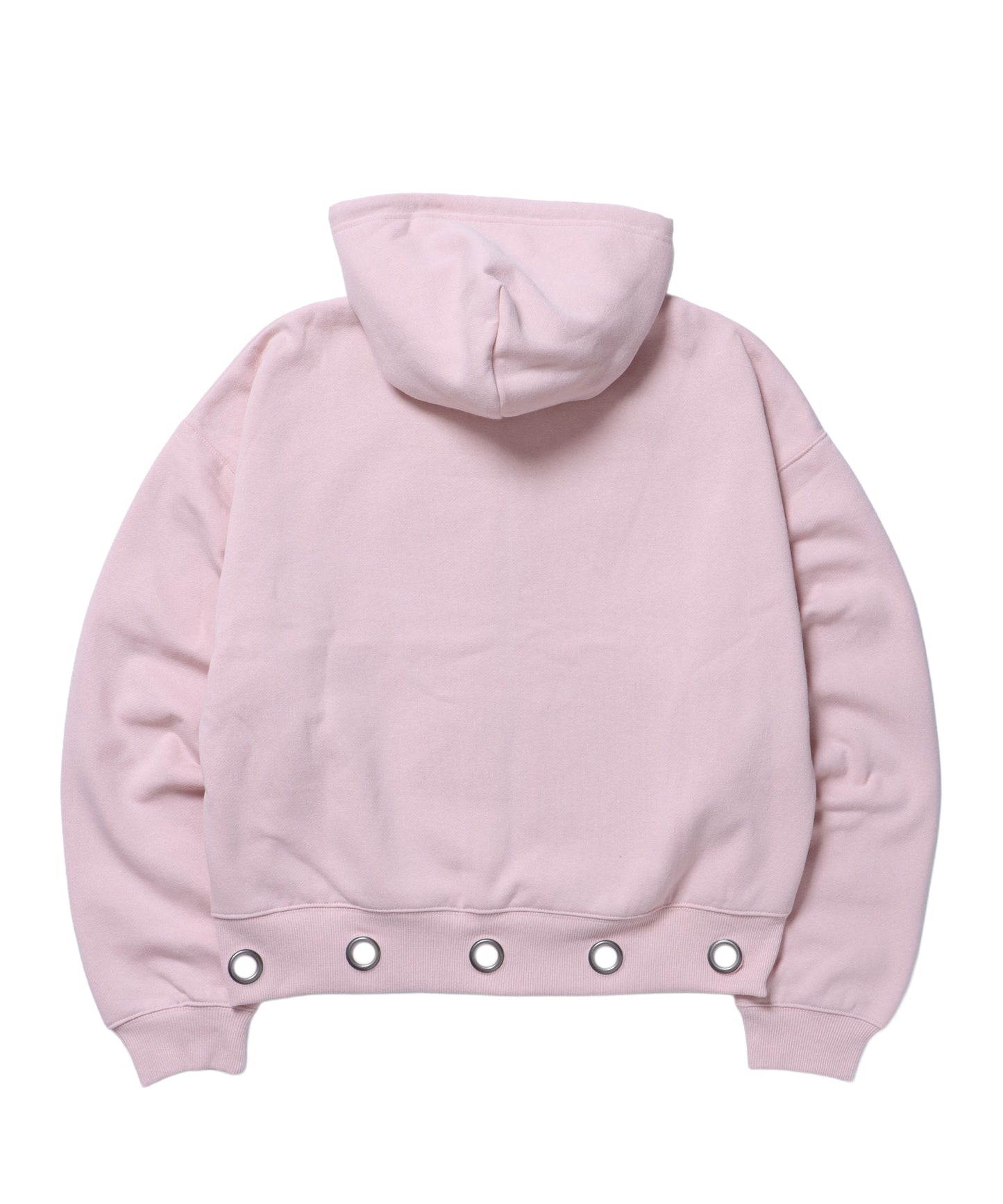 sqnz eyelet zip pk / ジップパーカー スタッズ フーディ ハトメ 裏起毛≪SET UP着用可能≫ ピンク