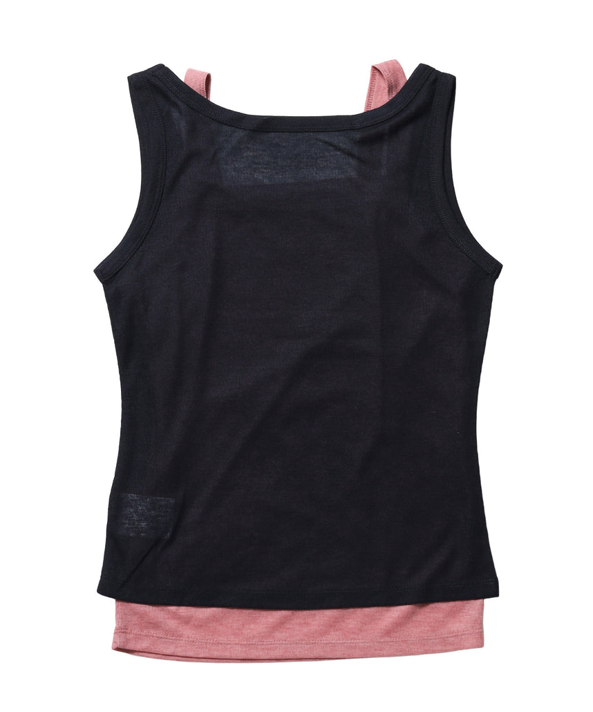 ※WEB限定 / レディース配色タンクトップ / sqnzsheer layered tank ネイビー