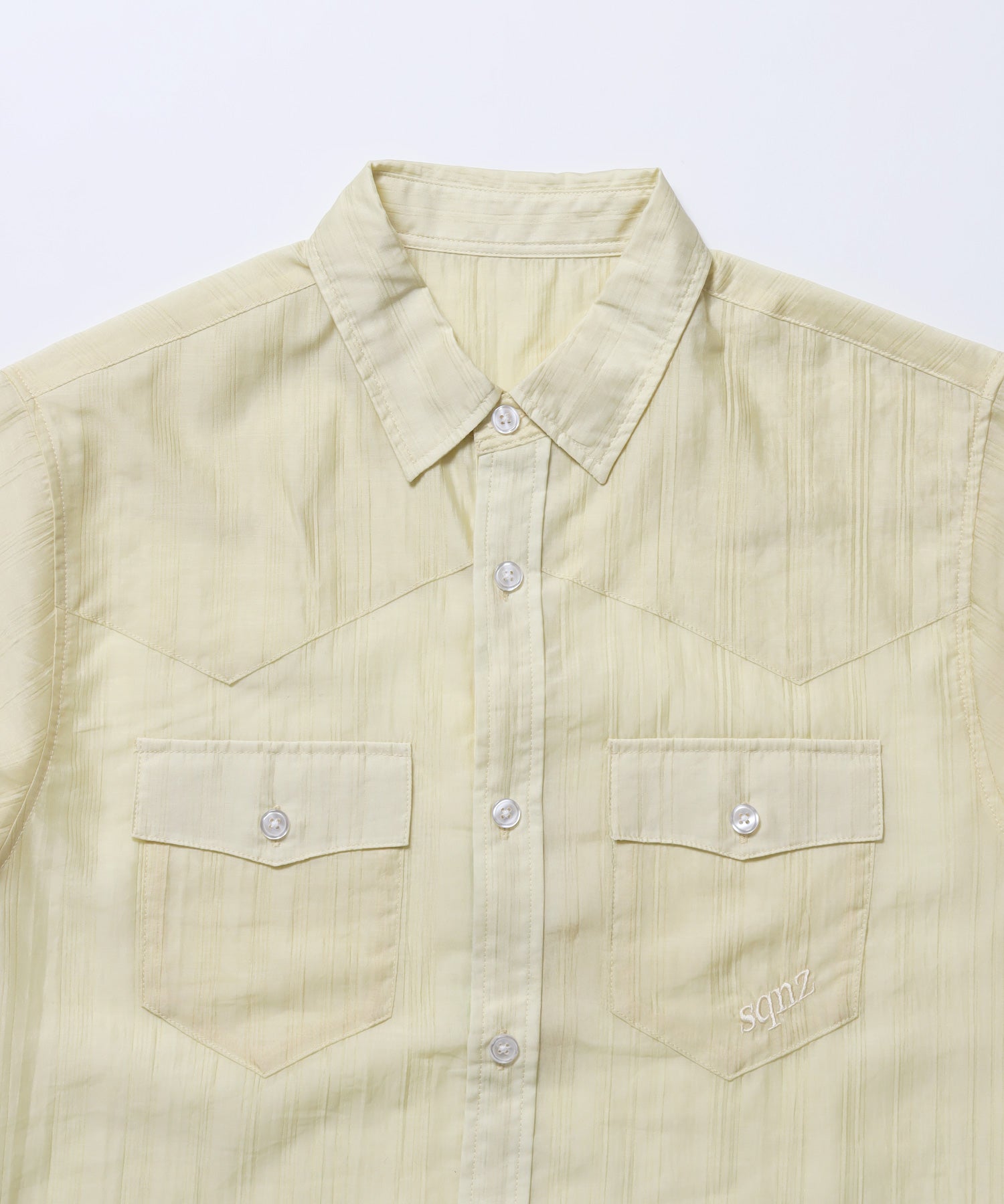 ※WEB限定 / ウエスタン半袖シャツ / sqnz western sheer shirts レモンイエロー