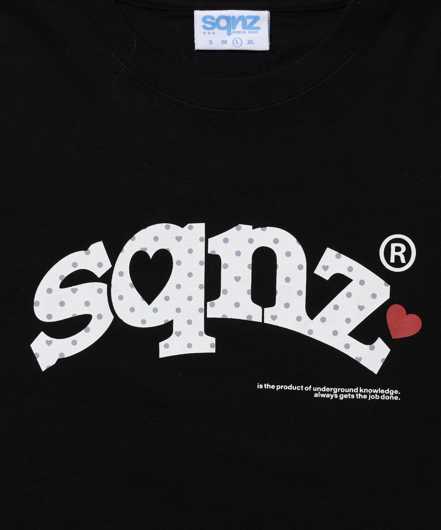 ※WEB限定 / ドットロゴ半袖Tシャツ / sqnz heart dot logo pt tee ブラック