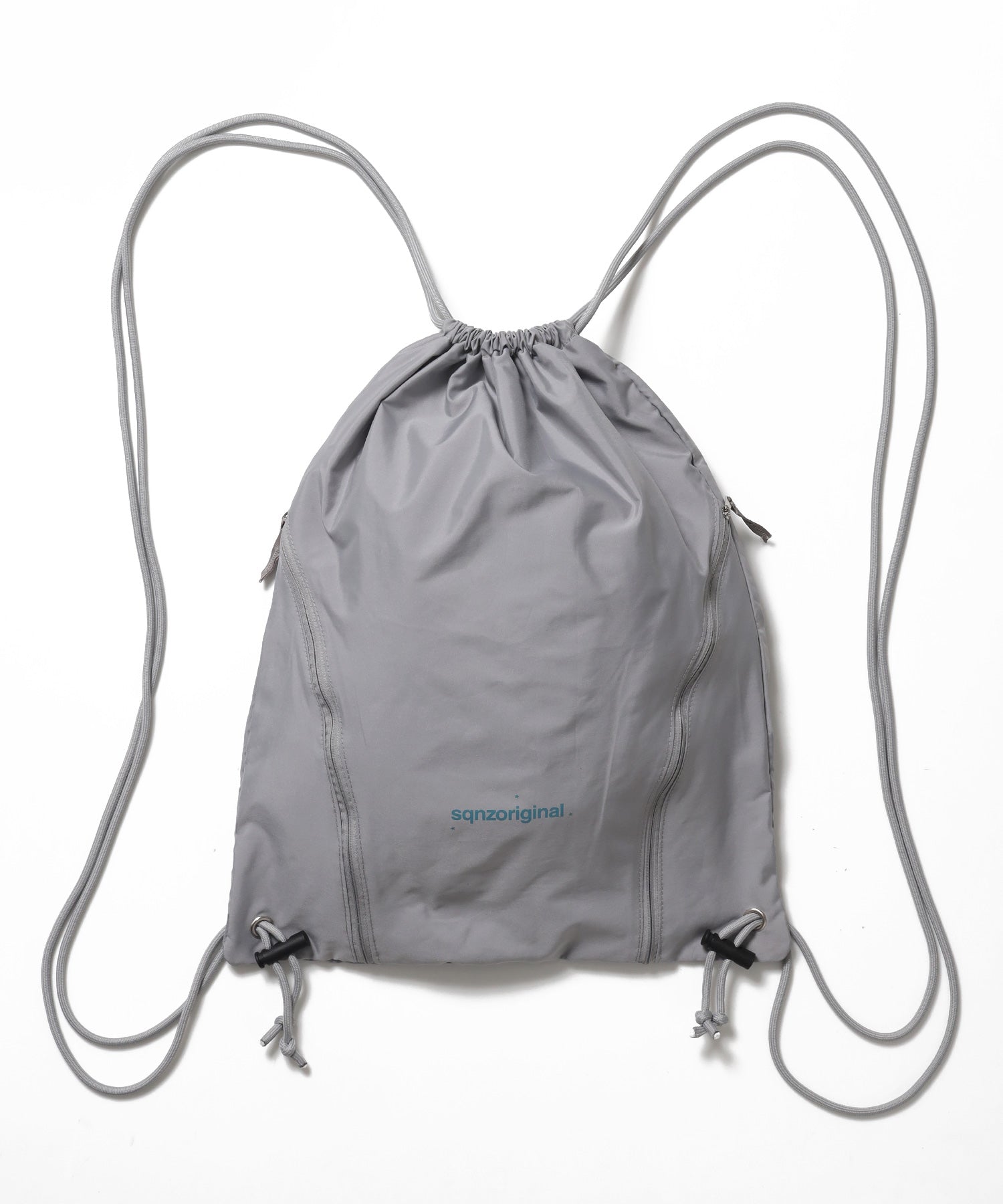 ≪予約商品≫※WEB限定 / 2WAY仕様 /チェックジップナップサック /sqnz zip knapsack ライトグレー