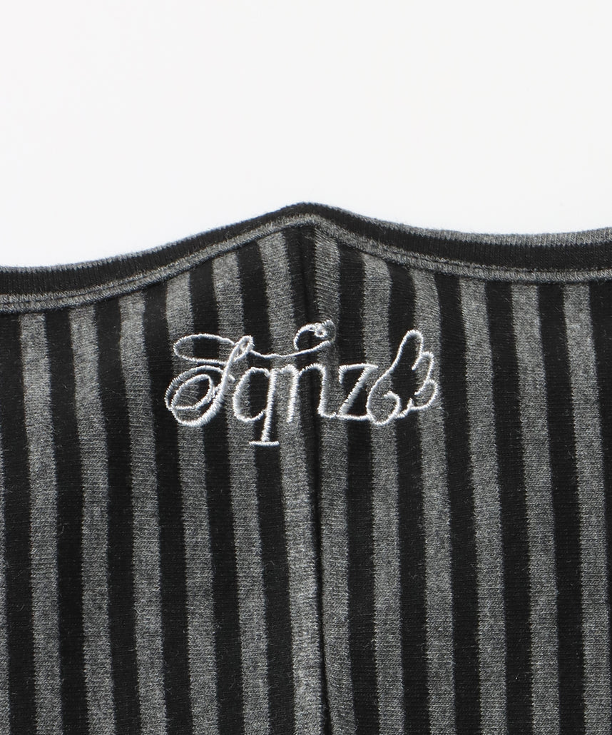 ※WEB限定 / レディースボーダータンクトップ / sqnz border hooded tank top ブラック