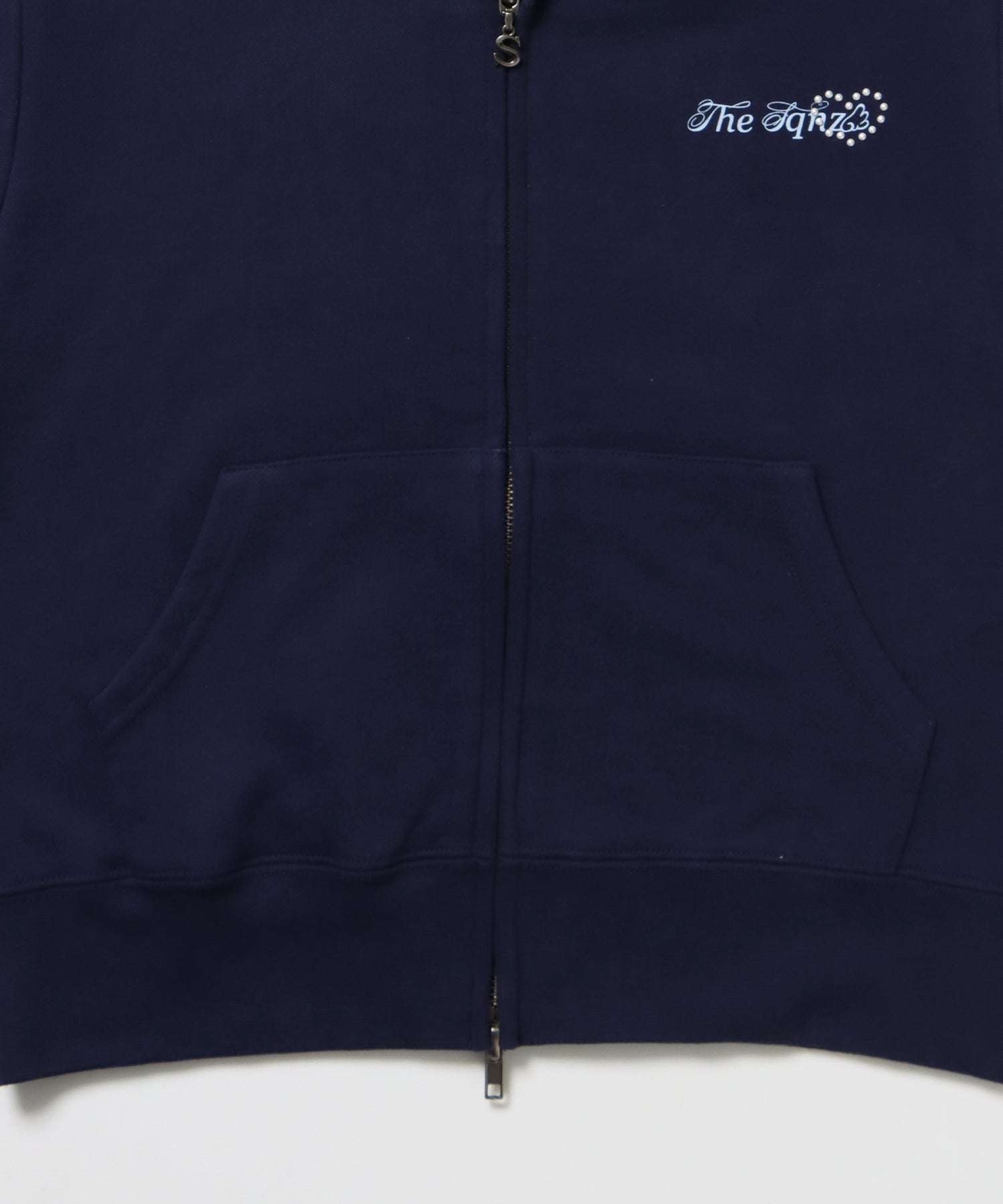 ※WEB限定 / 半袖ジップパーカー / sqnz pearl short sleeve zip p/k ダークネイビー