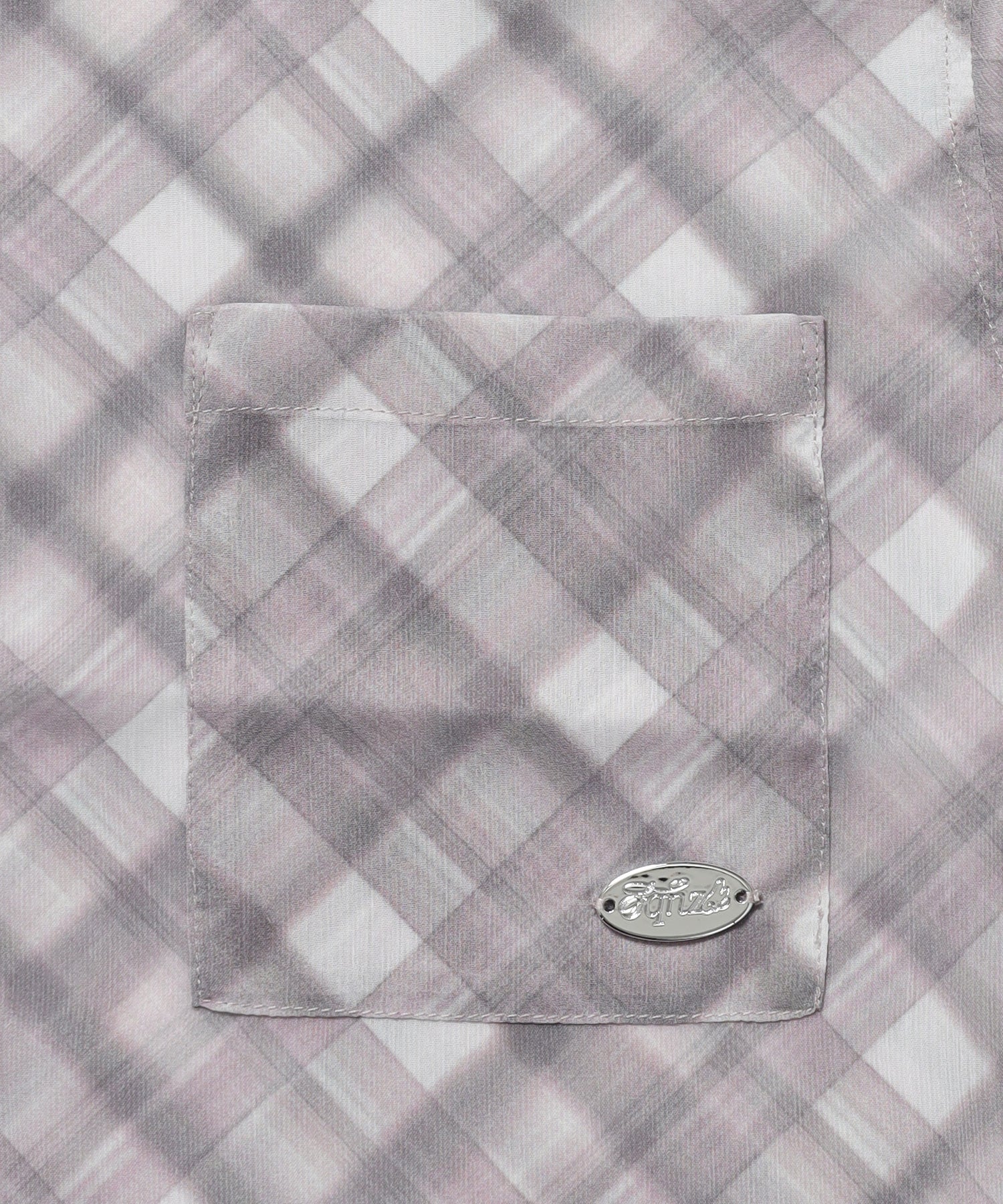 ※WEB限定 / レディースチェック半袖シャツ / sqnz sheer check shirts ピンク
