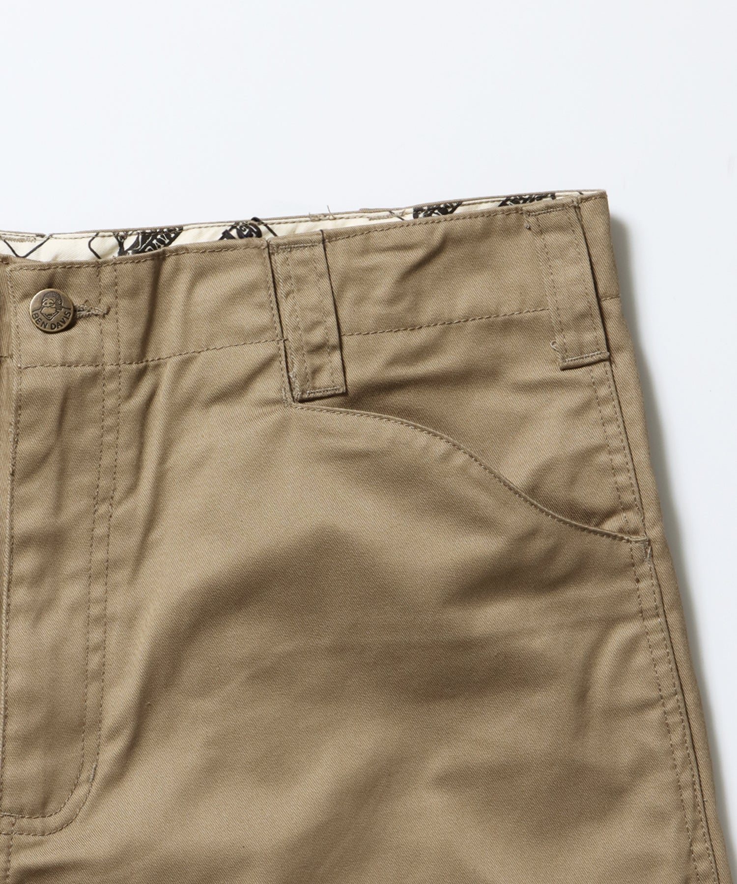 BA01 LITE WORK PANTS / パンツ ボトムス カーブ ワイド ワンポイント ツイル ベージュ
