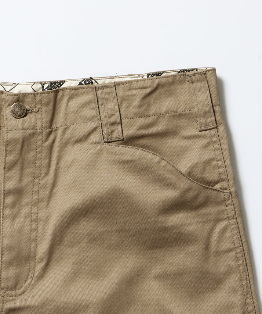 BA01 LITE WORK PANTS / パンツ ボトムス カーブ ワイド ワンポイント ツイル ベージュ