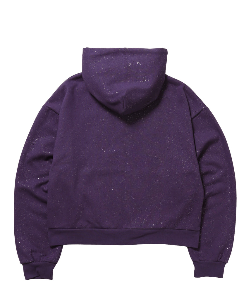 グリッター裏起毛ジップパーカー / SQNZ LOGO GLITTER ZIP P/K グレイッシュパープル