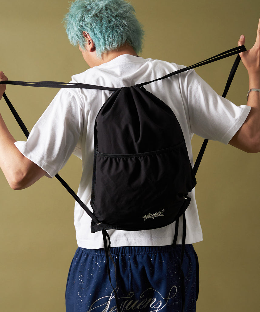 リバーシブルストリートナップサック / 2 FACE STRING KNAPSACK ブラック
