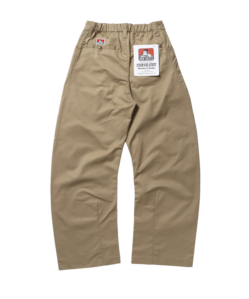 CURVE BUGGY WORK PANTS / パンツ ボトムス カーブ タック ワンポイント ツイル ベージュ