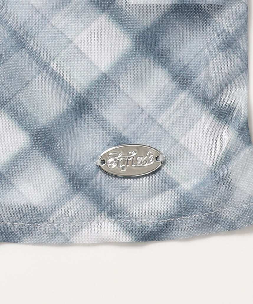※WEB限定 / レディースギャザー長袖シャツ / sqnz sheer gather l/s shirts サックスブルー