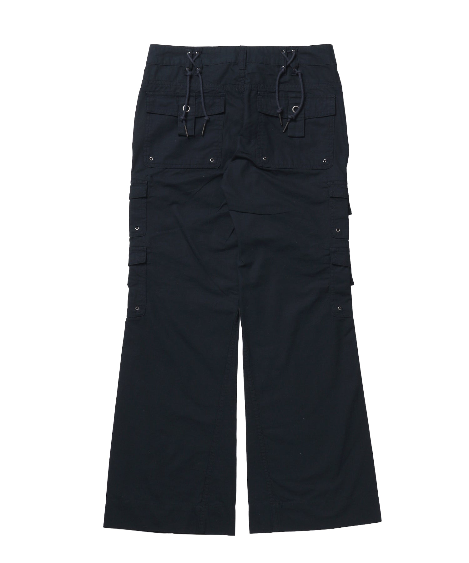 ※WEB限定 / レディースフレアカーゴパンツ / sqnz eyelet low-rise pants ダークネイビー