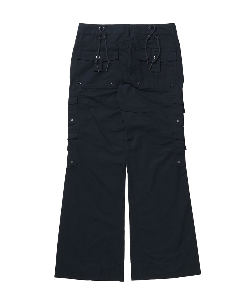 ※WEB限定 / レディースフレアカーゴパンツ / sqnz eyelet low-rise pants ダークネイビー