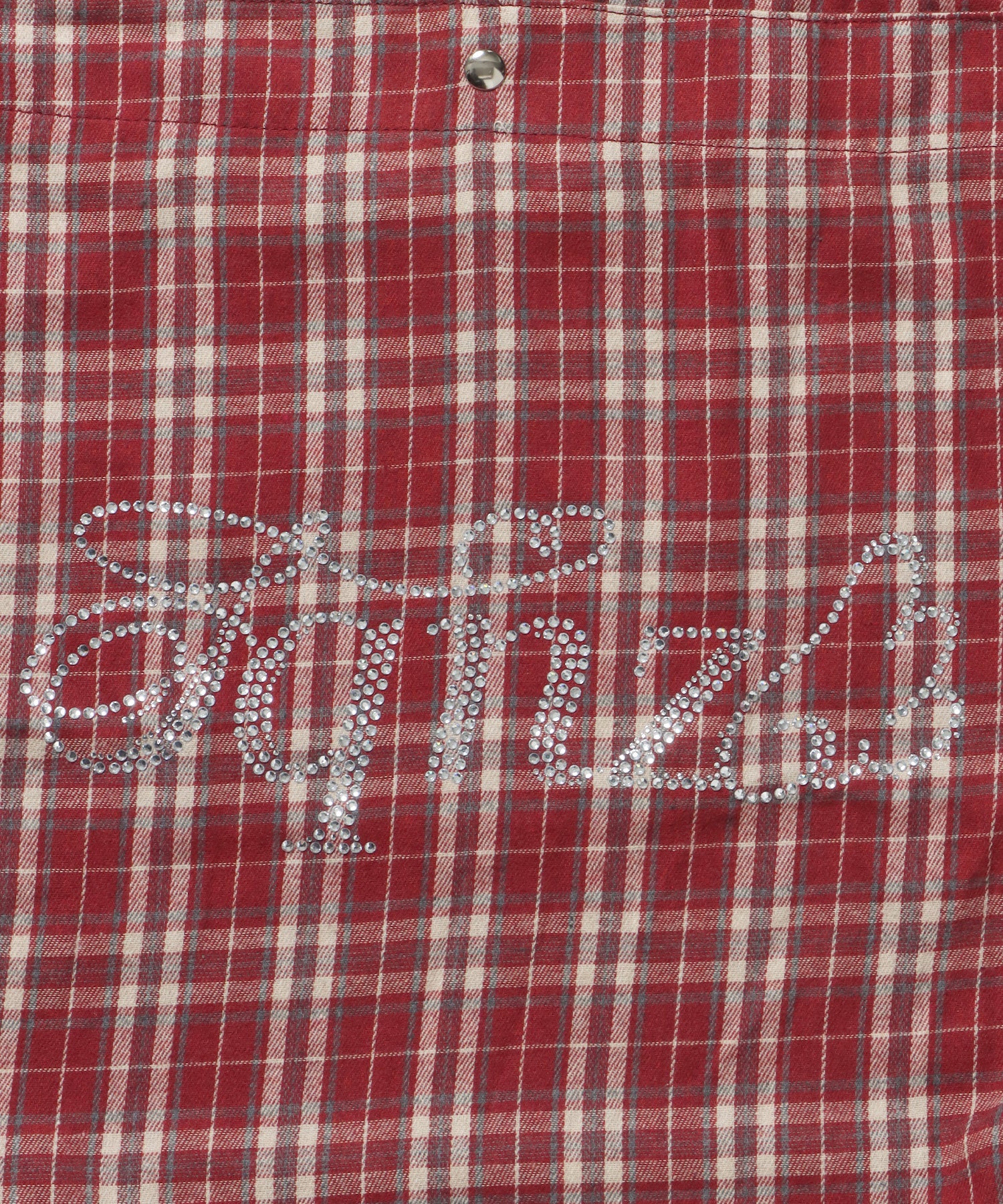 ≪予約商品≫sqnz favorite kira-kira totebag / ラインストーン バック チェック柄 2way ユニセックス レッド