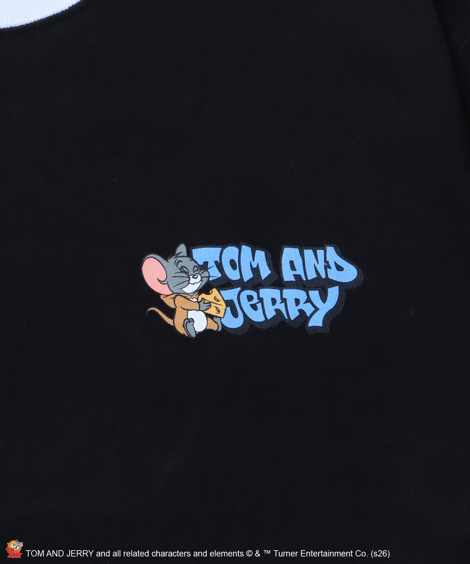 TJ COSTUME RINGER TEE / トムとジェリー リンガー Tシャツ 半袖 クルーネック 刺繍 オーバーサイズ ブラック