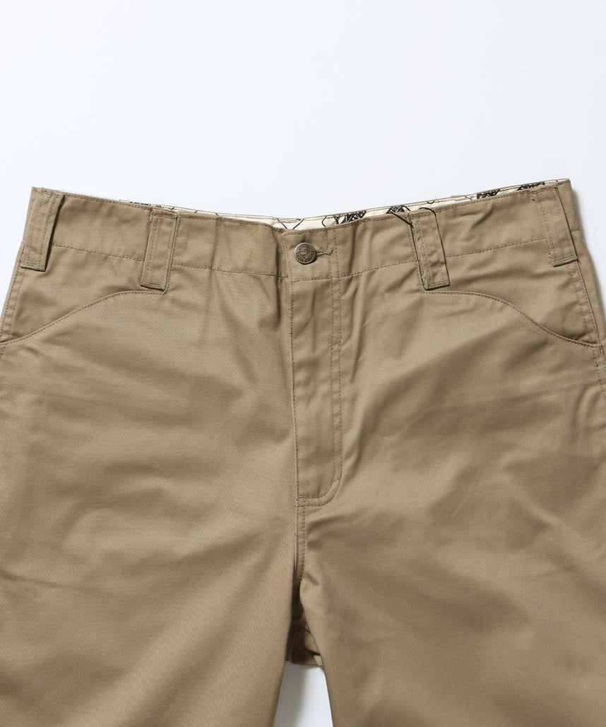 BA01 LITE WORK PANTS / パンツ ボトムス カーブ ワイド ワンポイント ツイル ベージュ