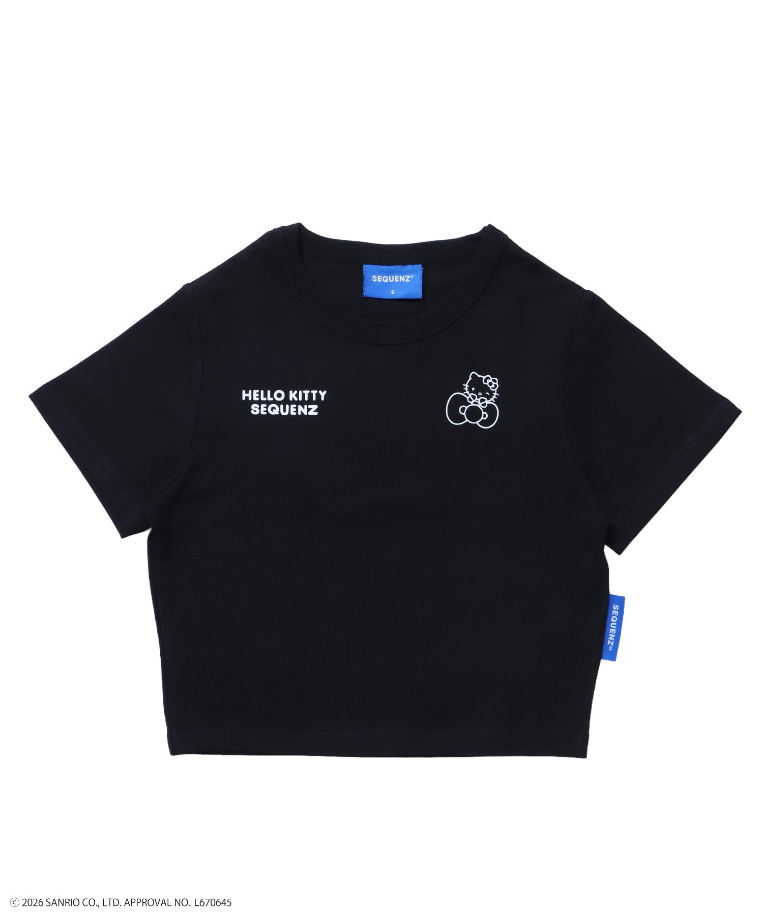 HK EMBROIDERY KITTY TEE / ハローキティ キティちゃん 半袖 クルーネック プリント ワンポイント 刺繍 ブラック