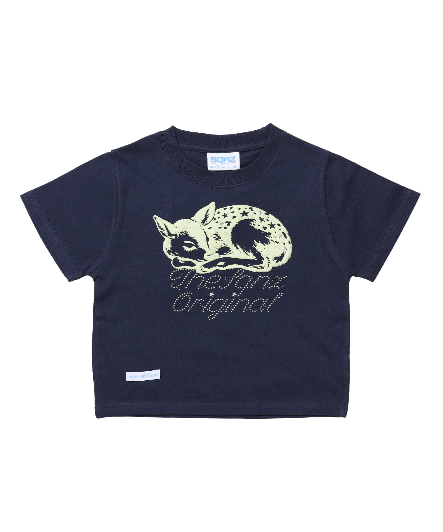 ※WEB限定 / スタッズ / アニマル発砲プリントTシャツ / sqnz star bambi pt tee ネイビー