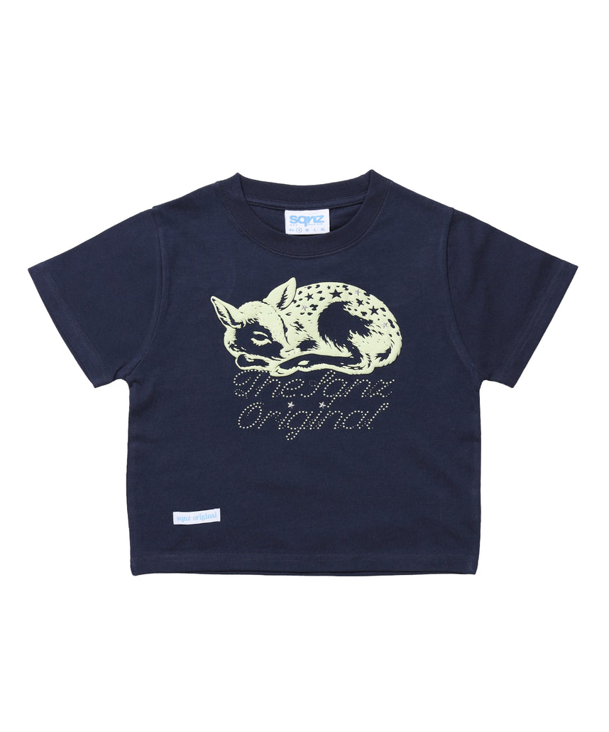 ※WEB限定 / スタッズ / アニマル発砲プリントTシャツ / sqnz star bambi pt tee ネイビー