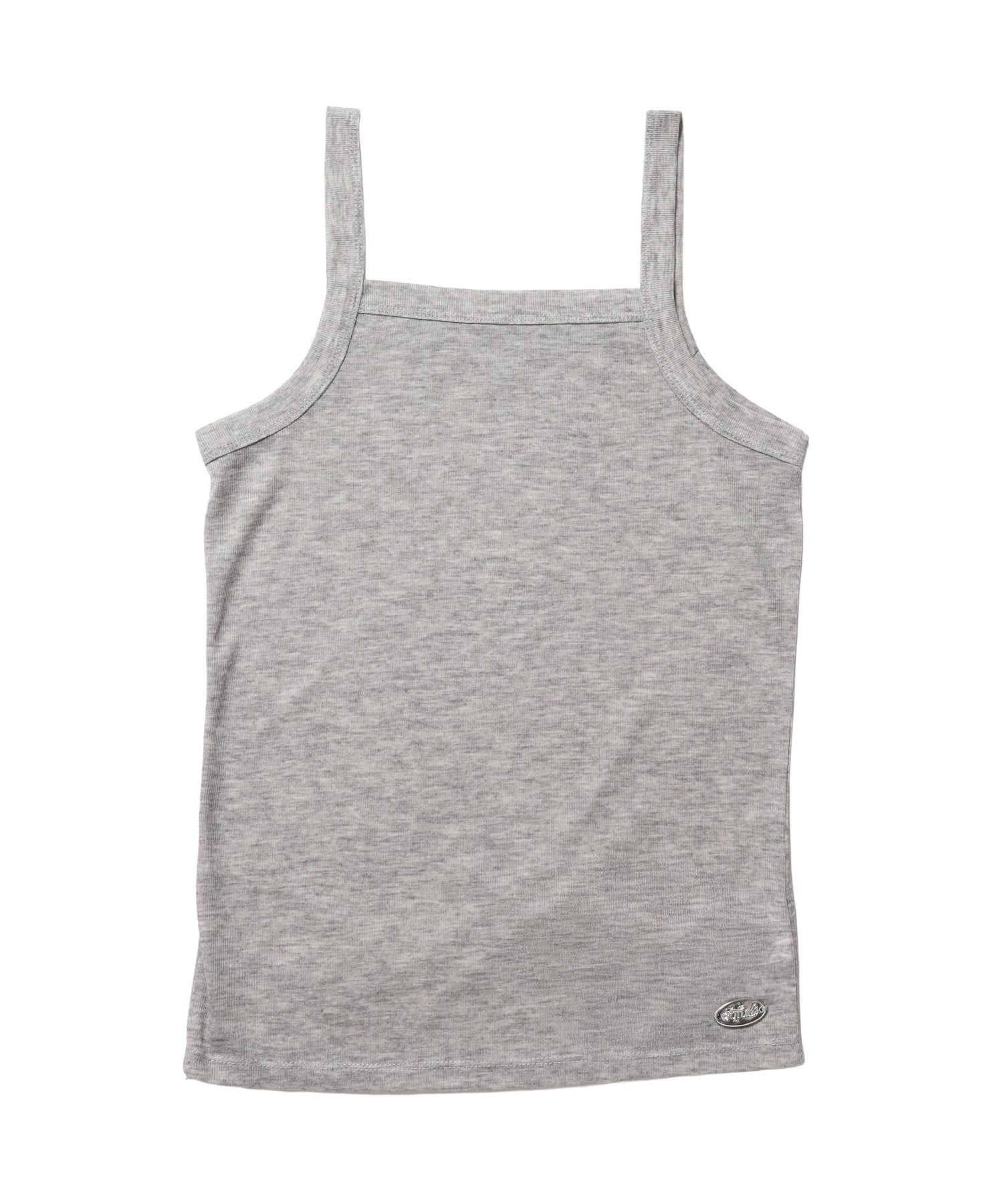 sqnz sheer layered tank / レディース シアー レイヤード ピスネーム メタルプレート タンクトップ クルーネック ライトブルー