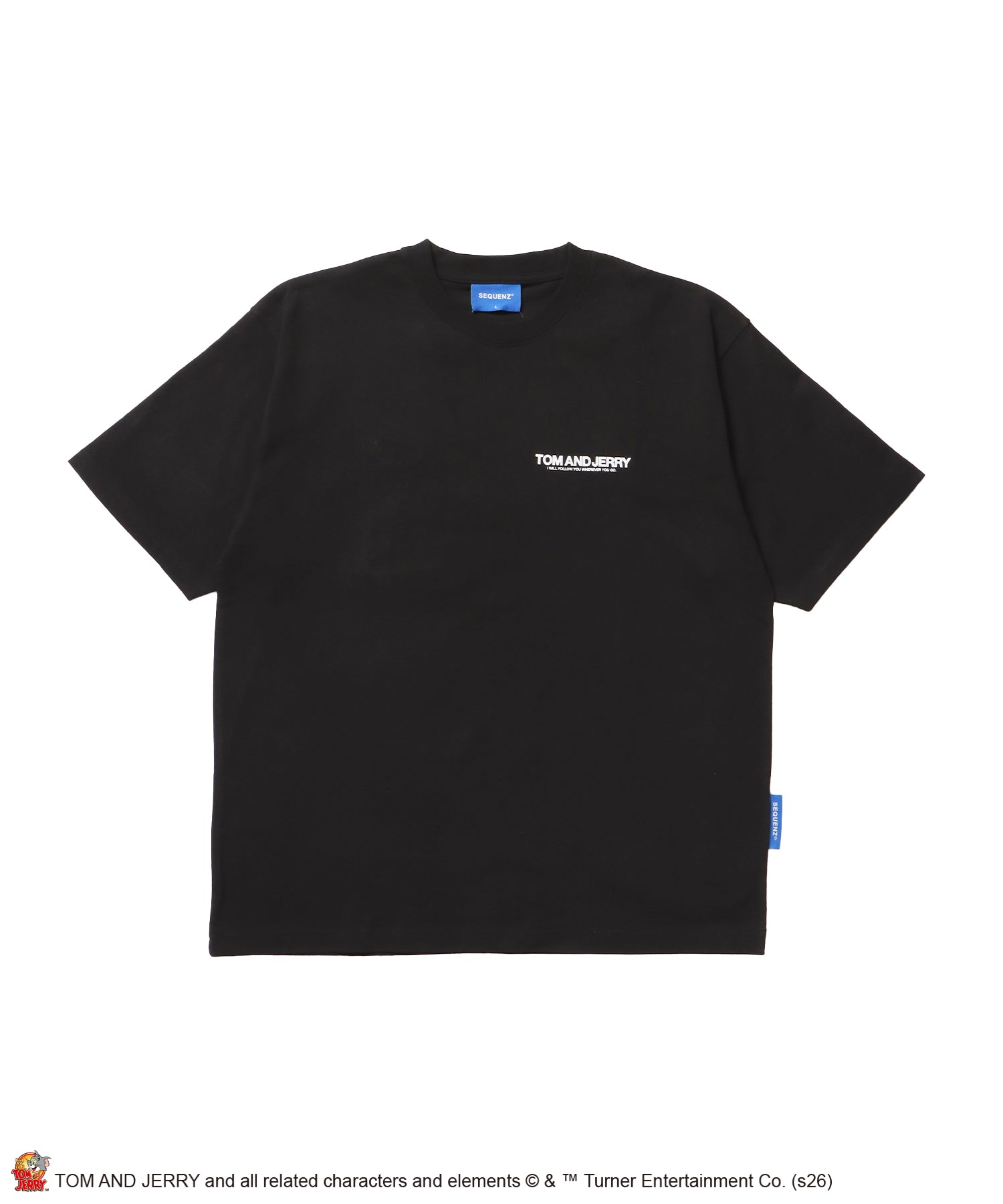 TJ BLUR LOGO TEE / トムとジェリー 半袖 クルーネック プリント ワンポイント ユニセックス オーバーサイズ ビッグシルエット レイヤード ブラック