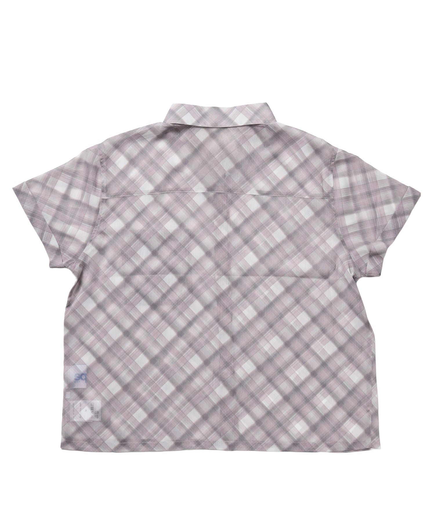 ※WEB限定 / レディースチェック半袖シャツ / sqnz sheer check shirts ピンク